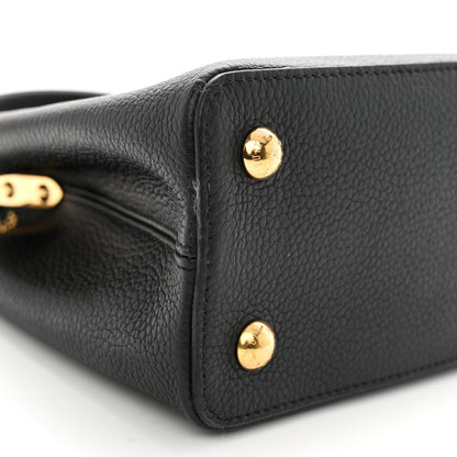 Louis Vuitton Taurillon Flower Capucines PM Black Blue 8 of 13