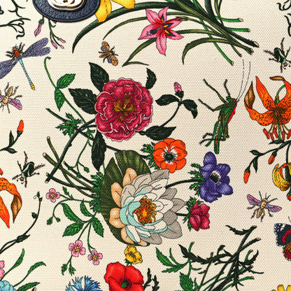 Gucci Canvas Large Flora Tote Navy Multicolor 9 of 12