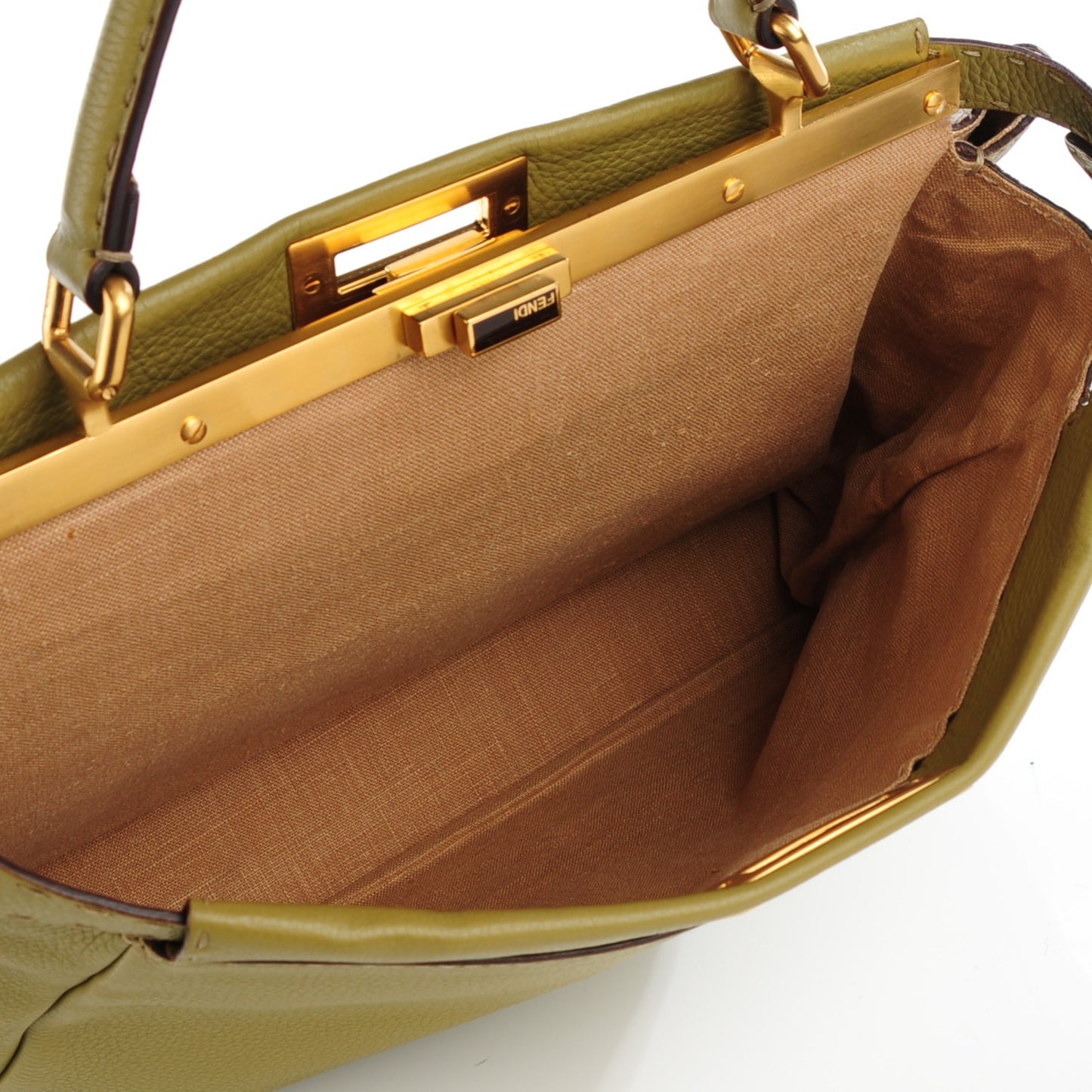 Cuoio Romano Selleria Large Peekaboo Iconic Satchel Muschio Moro