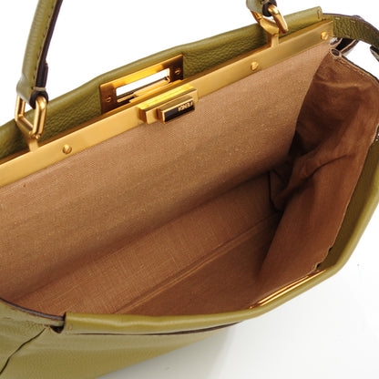 Fendi Cuoio Romano Selleria Large Peekaboo Iconic Satchel Muschio Moro 6 of 9