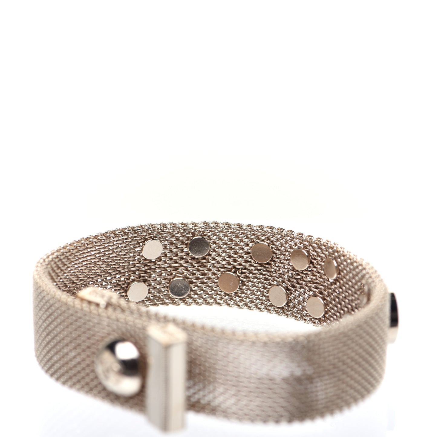 Metal Mesh Logo Bracelet Gold