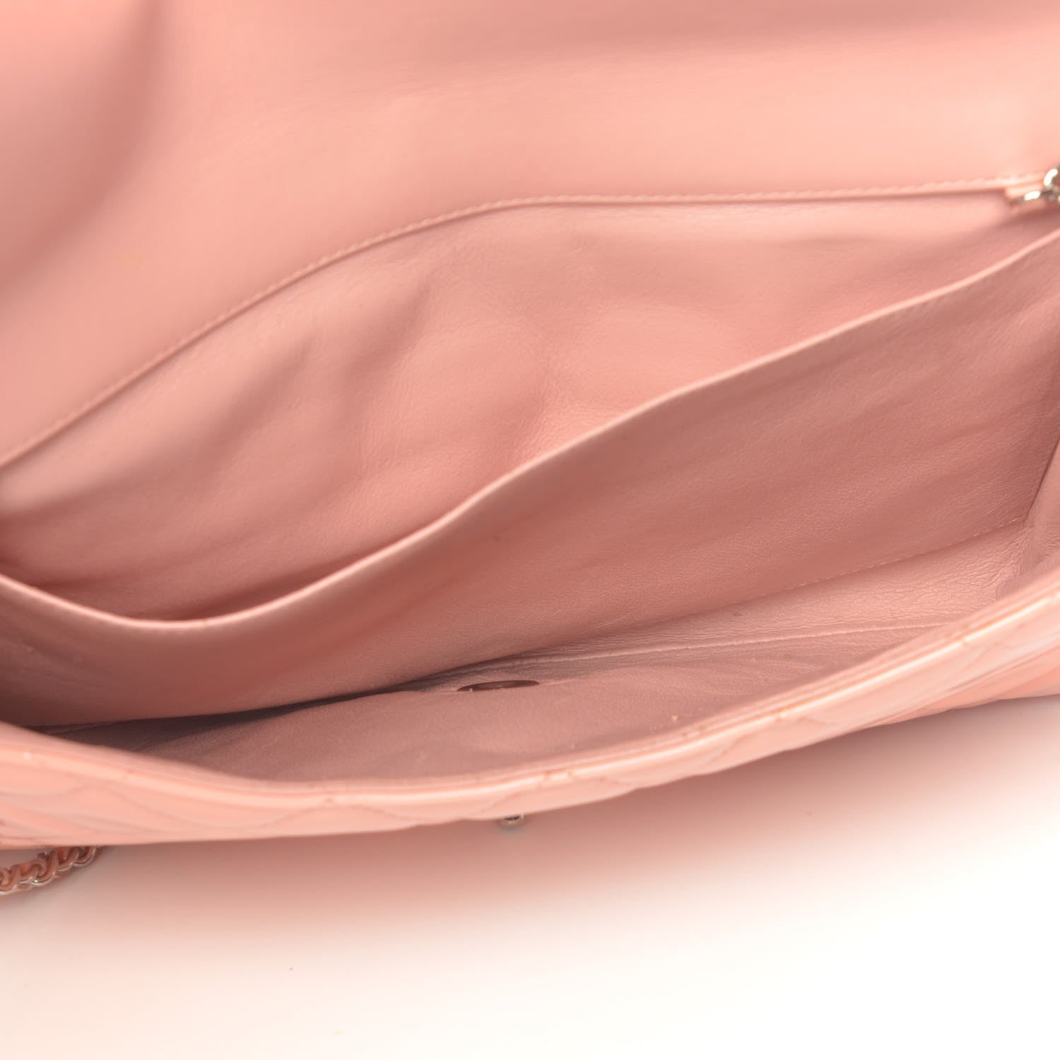 Chanel Patent Quilted Clutch With Chain Flap Light Pink 5 of 15