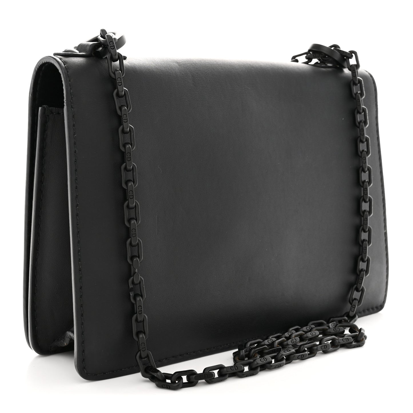 Ultra Matte Calfskin J'Adior Chain Flap Bag Black