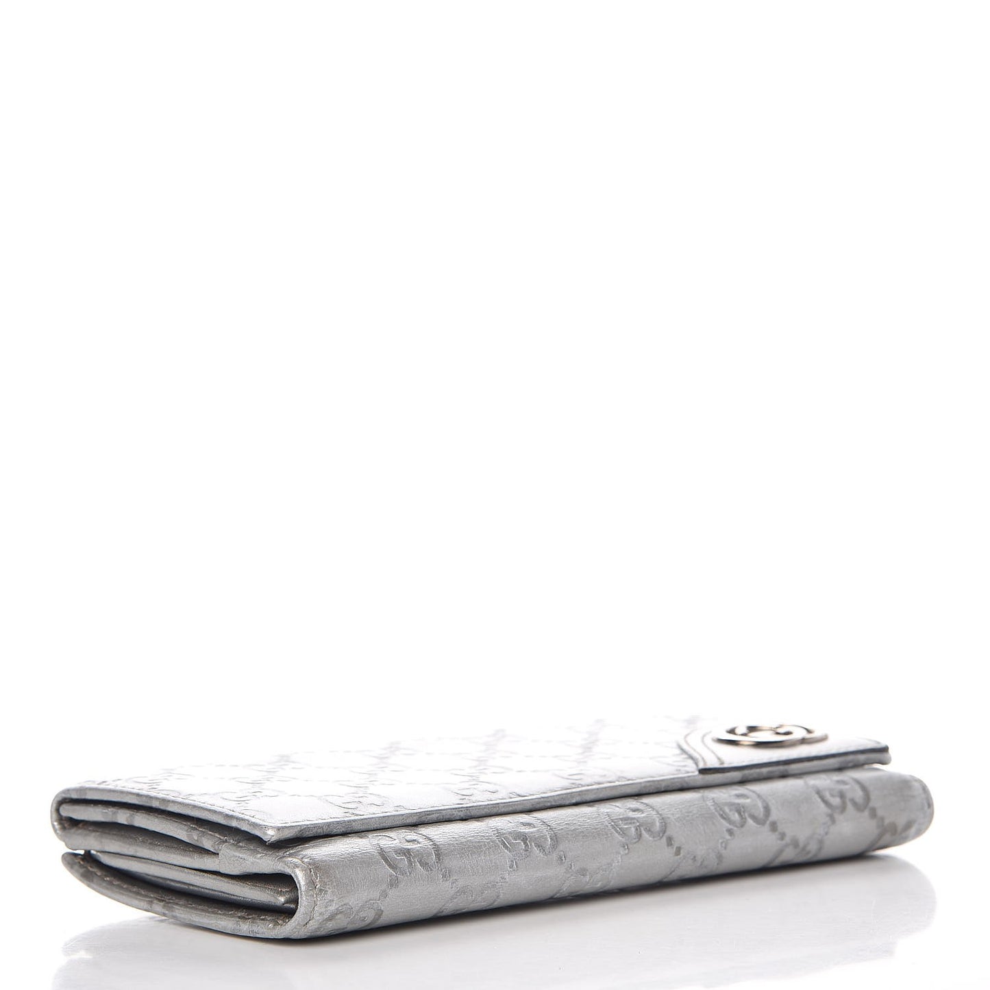 Guccissima New Britt Continental Snap Wallet Silver
