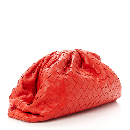 Bottega Veneta Nappa Maxi Intrecciato The Pouch Oversized Clutch Bright Red 3 of 10