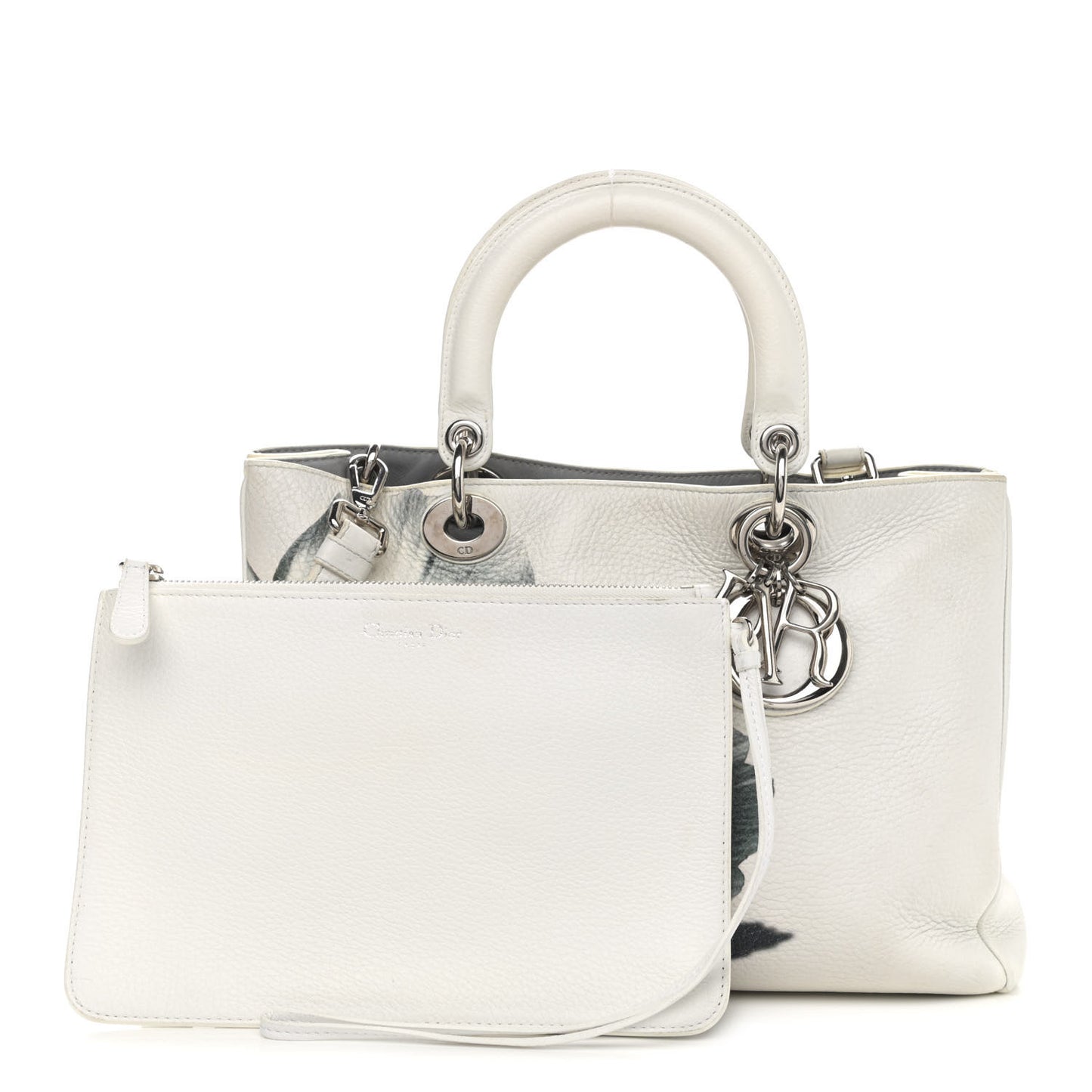 Bullcalf Printed Medium Flower Diorissimo Tote White