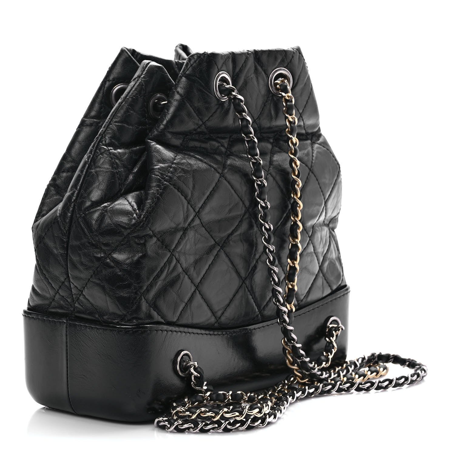 Chanel Aged Calfskin Quilted Small Gabrielle Backpack Black 3 of 9
