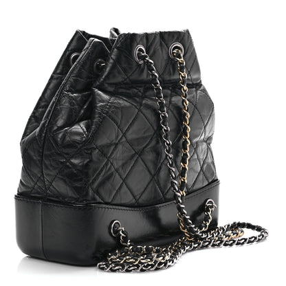 Chanel Aged Calfskin Quilted Small Gabrielle Backpack Black 3 of 9