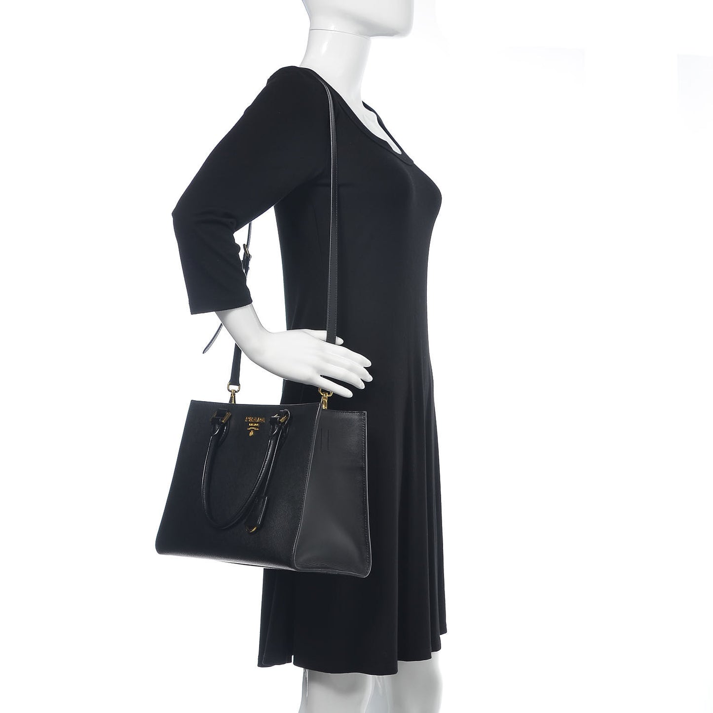 Saffiano Soft Calfskin Tote Black