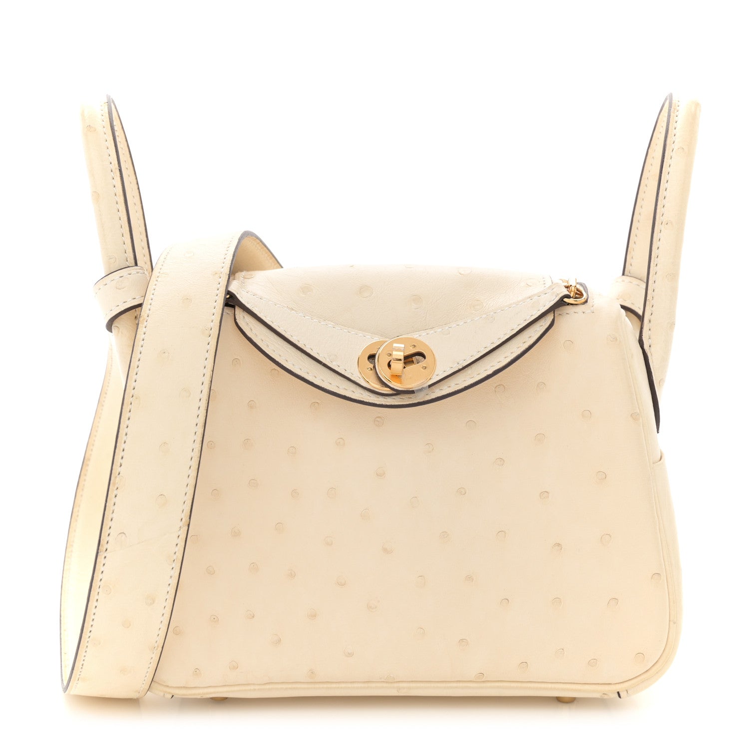 Hermes Ostrich Mini Lindy 20 Nata 1 of 14