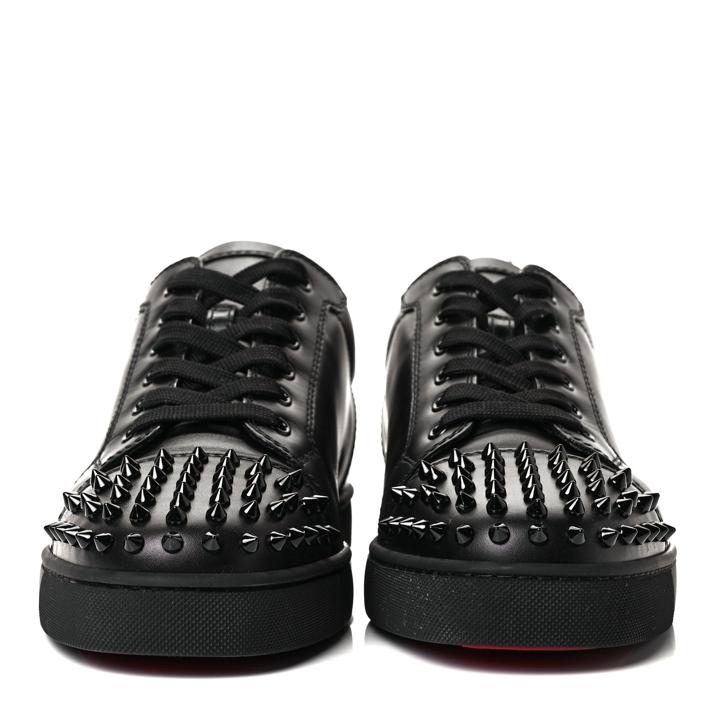 Calfskin Mens Louis Junior Spikes Flat Sneakers 44 Black