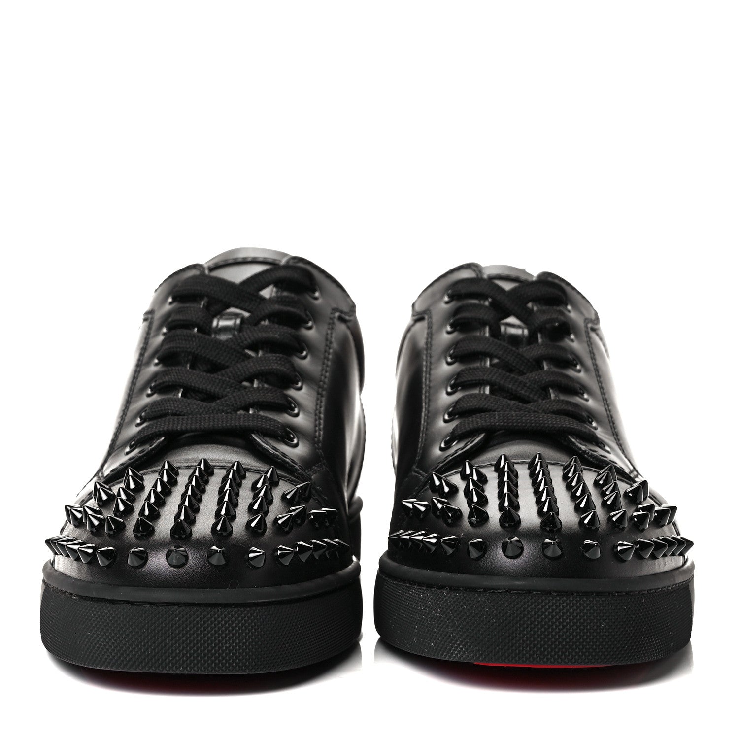 Christian Louboutin Calfskin Mens Louis Junior Spikes Flat Sneakers 44 Black 2 of 9