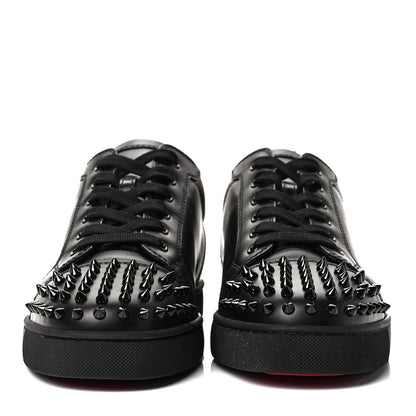 Christian Louboutin Calfskin Mens Louis Junior Spikes Flat Sneakers 44 Black 2 of 9