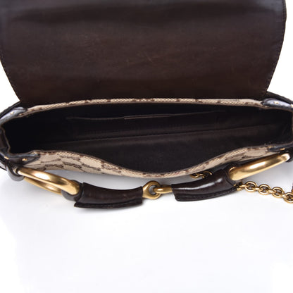 Gucci Monogram Studded Horsebit Clutch Dark Brown 5 of 13