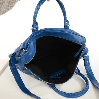 Balenciaga Agneau Mini Folder Strap Document Bag Bleu Lazuli 5 of 9