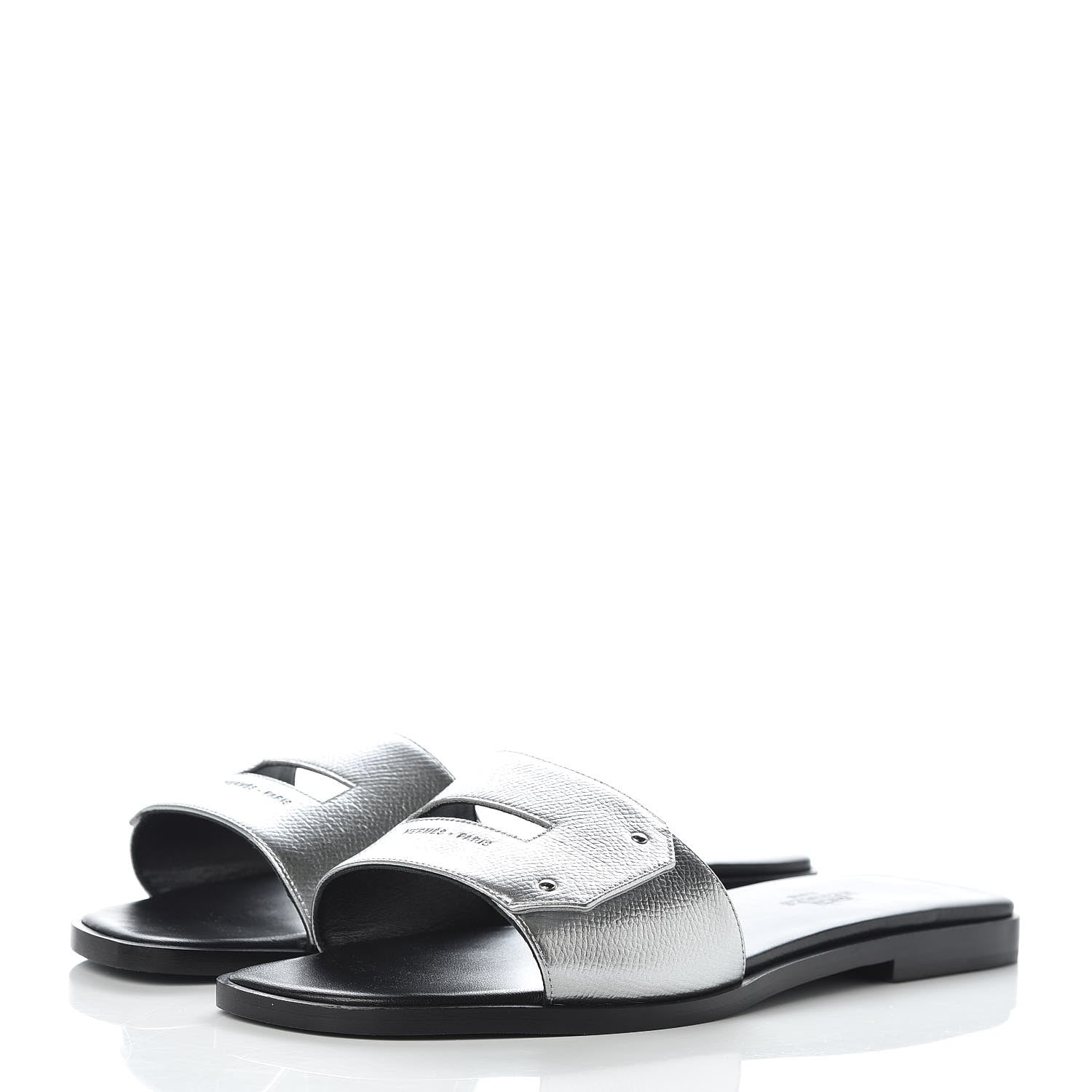 Hermes Epsom View Sandals 37 Argent 3 of 8
