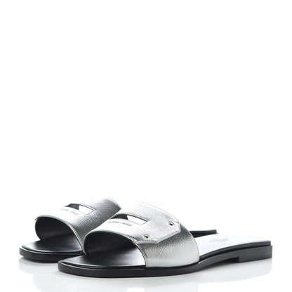 Hermes Epsom View Sandals 37 Argent 3 of 8