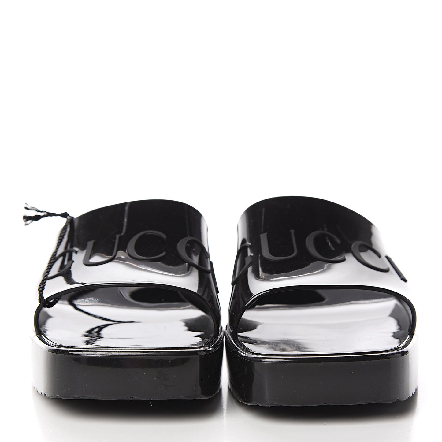 Rubber Gucci Logo Womens Platform 20/60mm Slide Sandals 37 Black