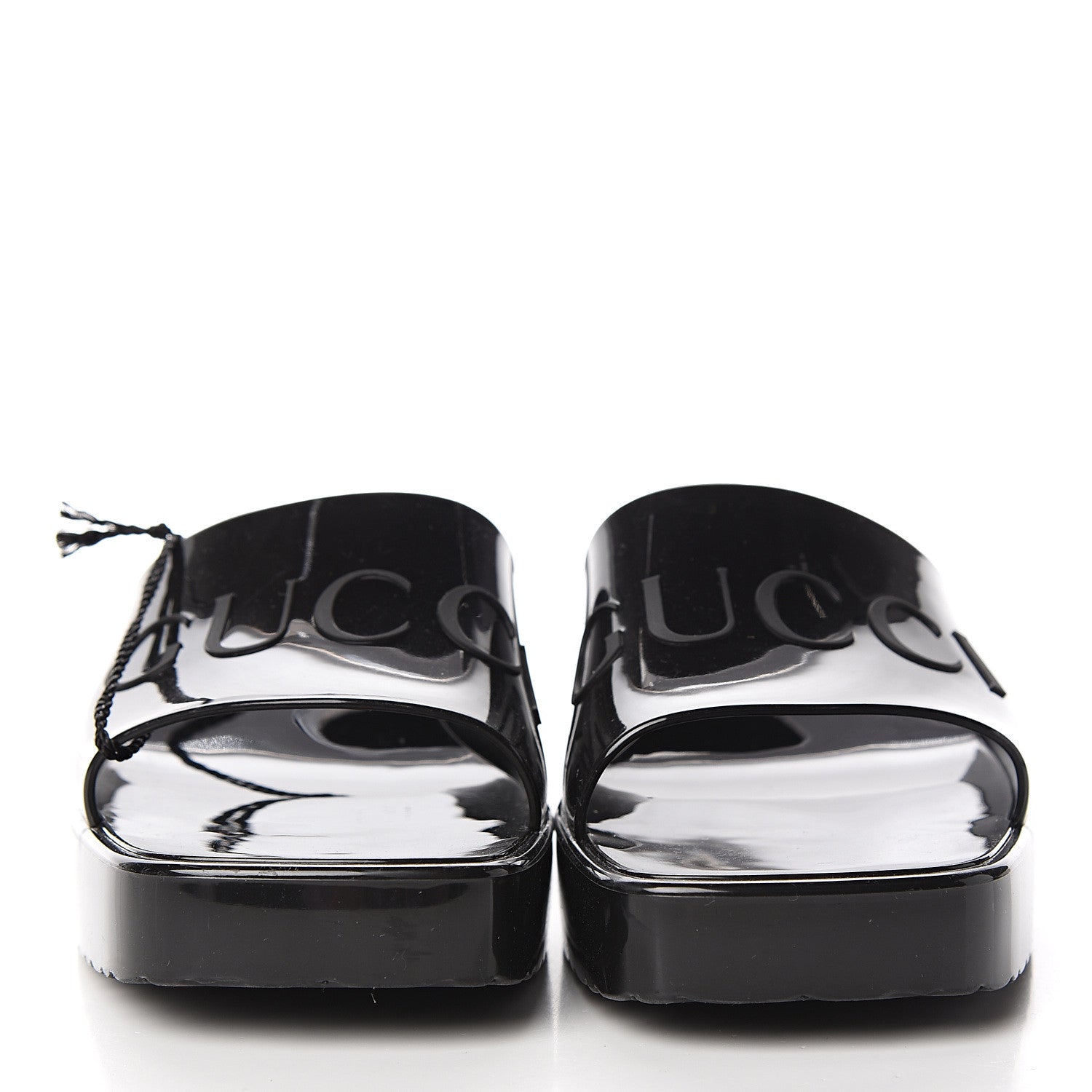 Gucci Rubber Gucci Logo Womens Platform 20/60mm Slide Sandals 37 Black 2 of 9