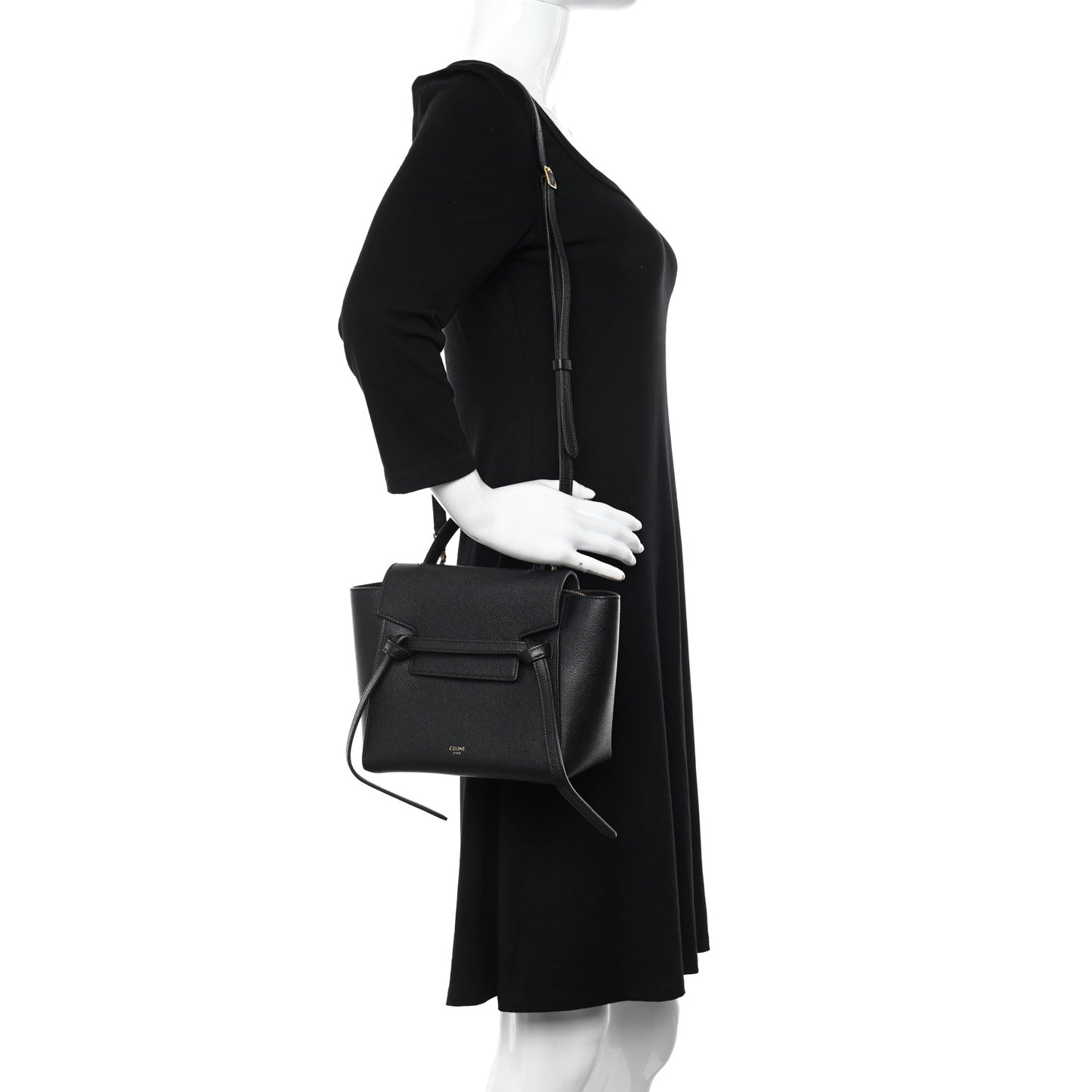 Grained Calfskin Nano Belt Bag Black