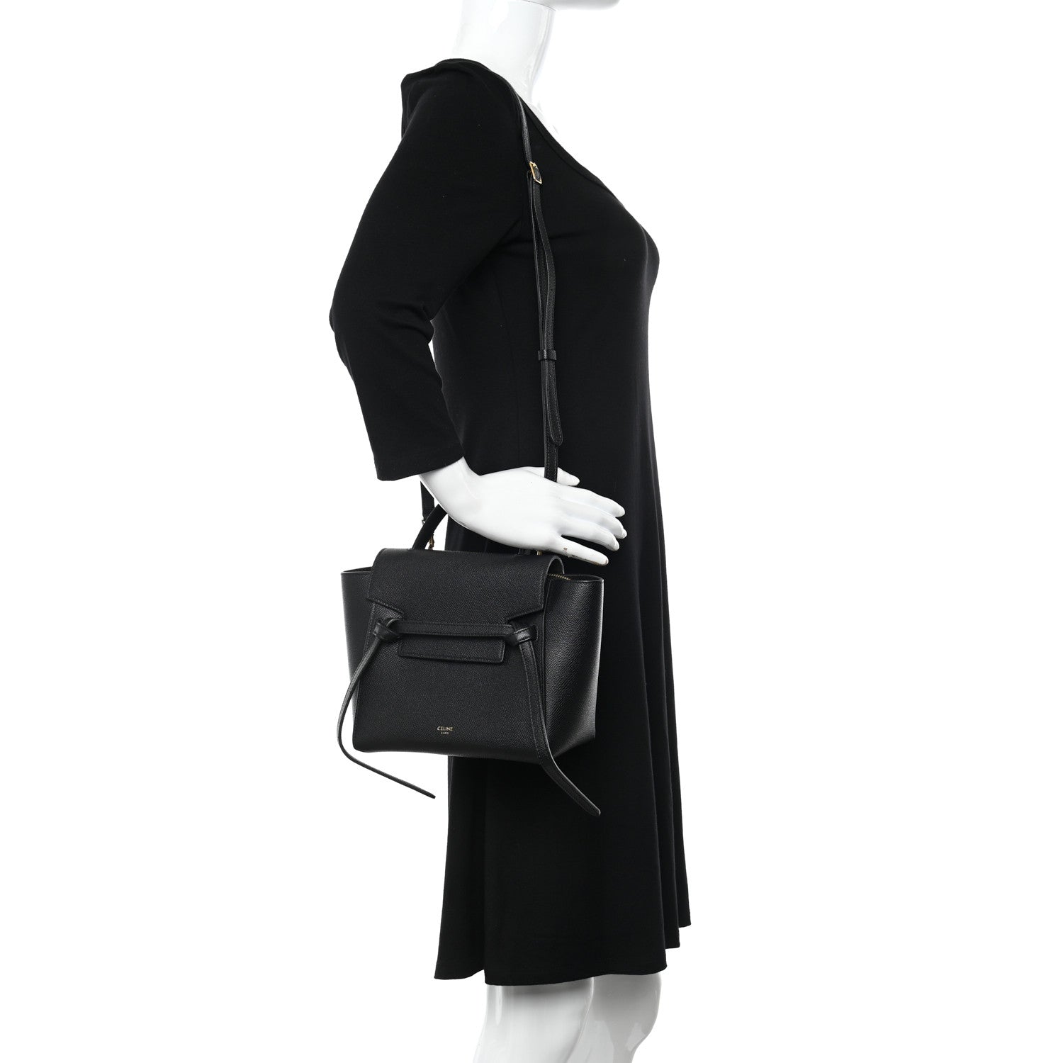 Celine Grained Calfskin Nano Belt Bag Black 2 of 11