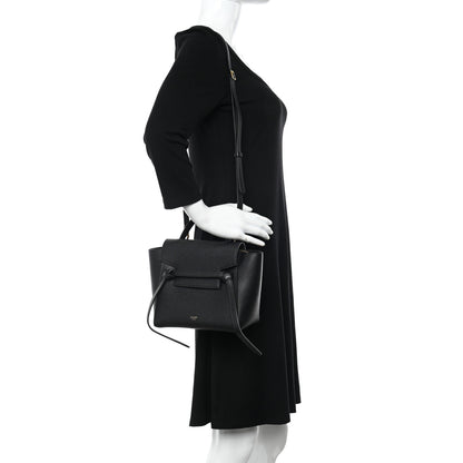 Celine Grained Calfskin Nano Belt Bag Black 2 of 11