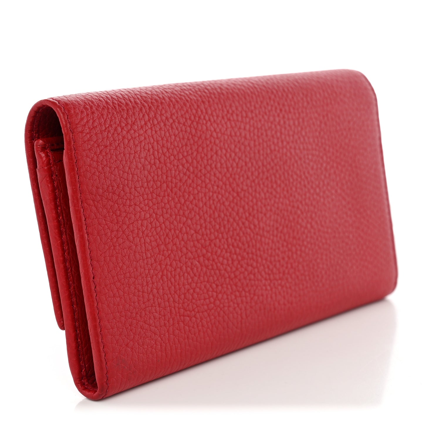 Pebbled Calfskin Large Soho Continental Wallet Red