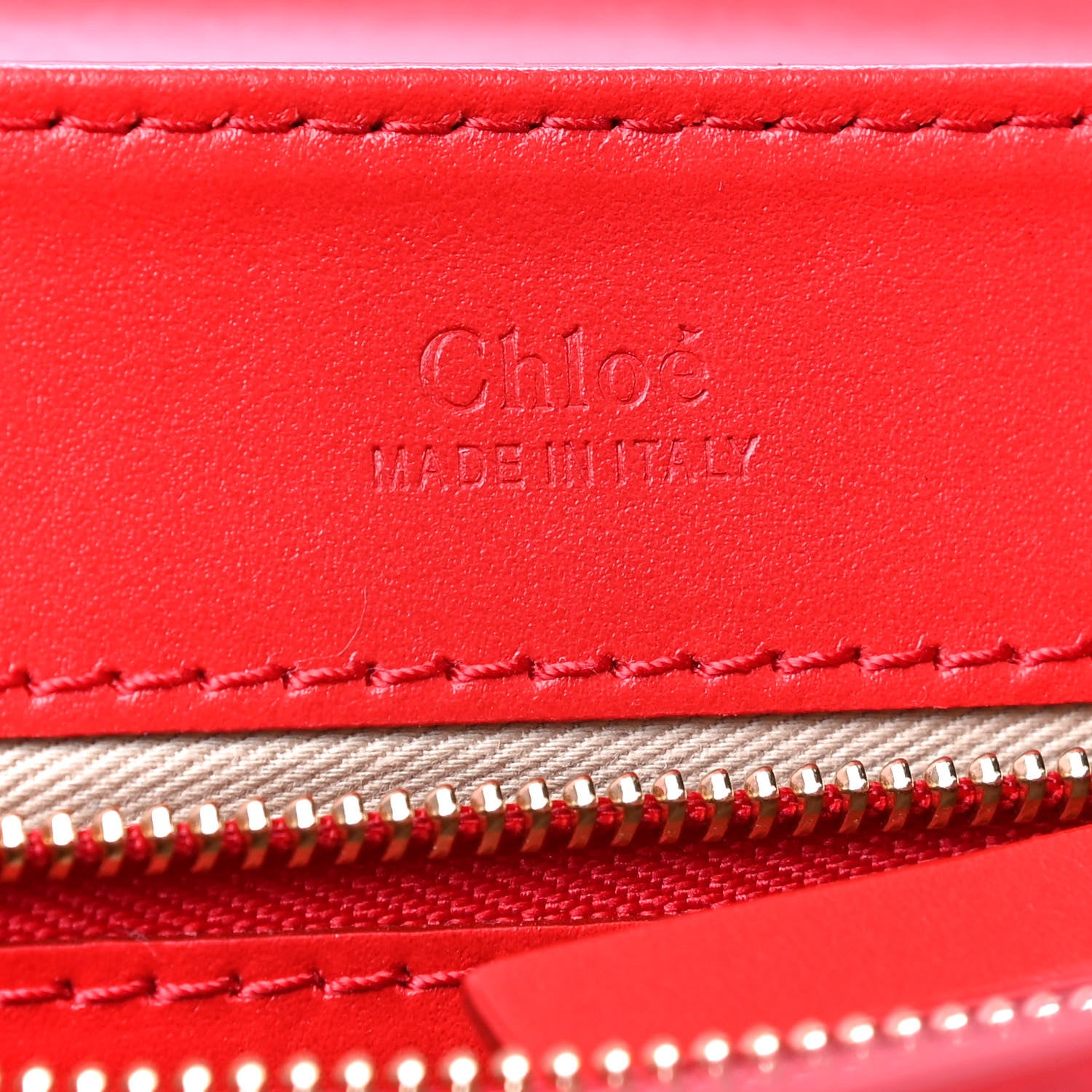 Chloe Calfskin Small C Double Carry Plaid Red 6 of 11