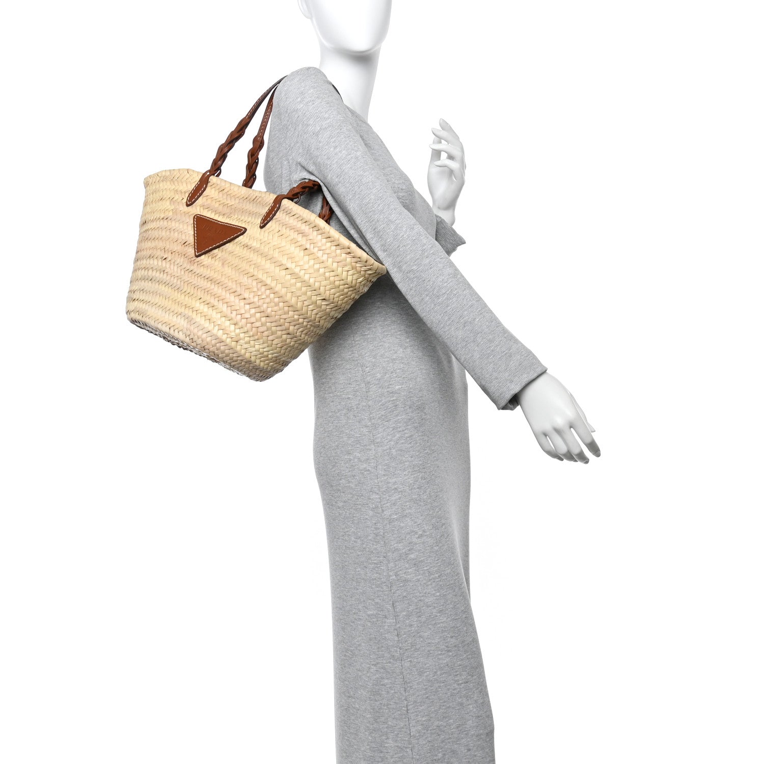 Prada Palmitto Vitello Woven Braided Large Basket Tote Bag