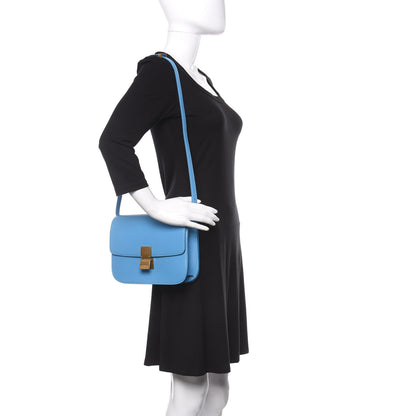 Celine Box Calfskin Medium Classic Box Flap Bag Blue 2 of 12