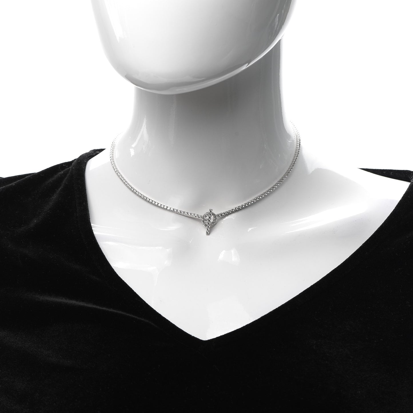 18K White Gold Diamond Finesse Link Necklace