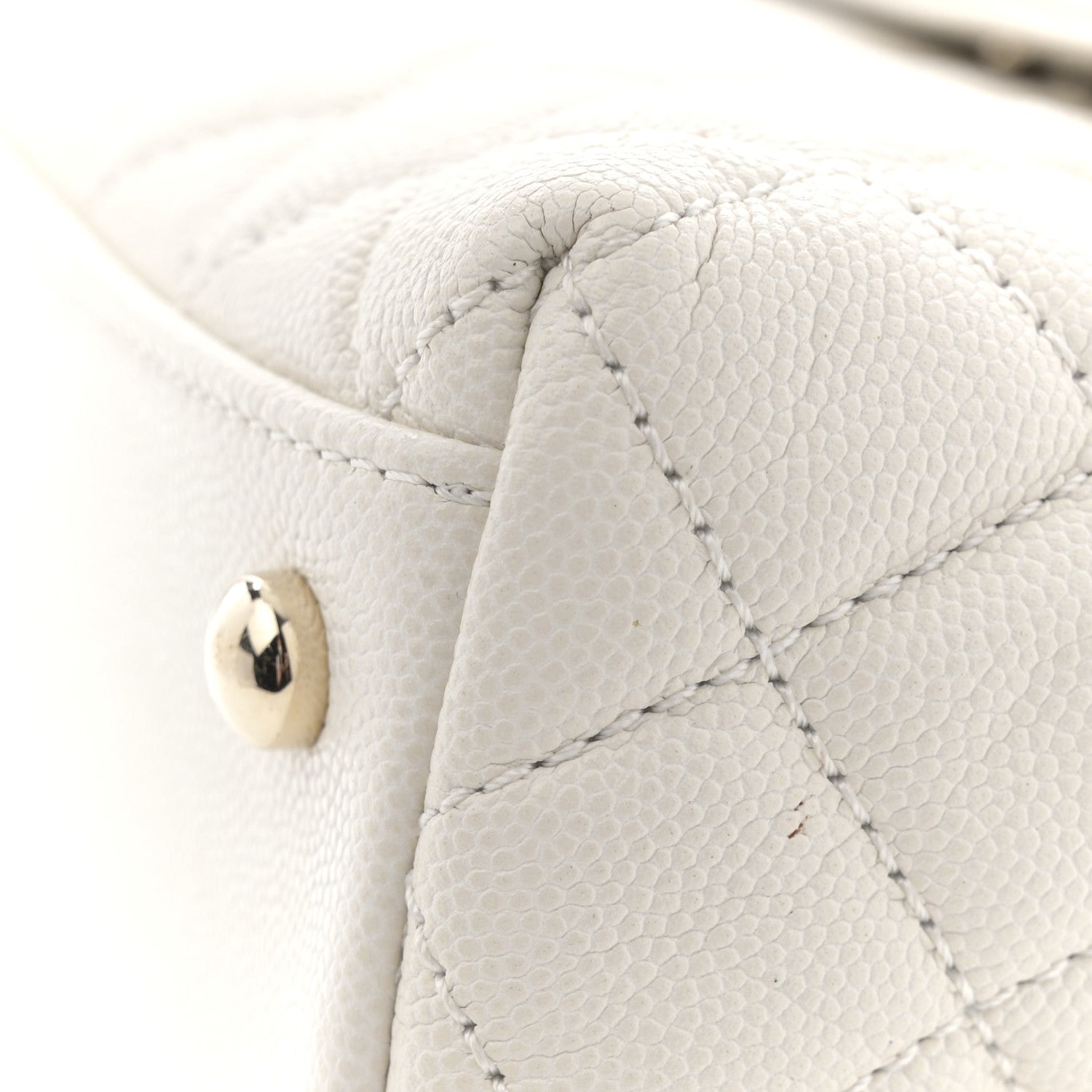 Chanel Caviar Quilted Small Coco Handle Flap White 11 of 12