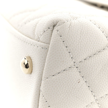 Chanel Caviar Quilted Small Coco Handle Flap White 11 of 12