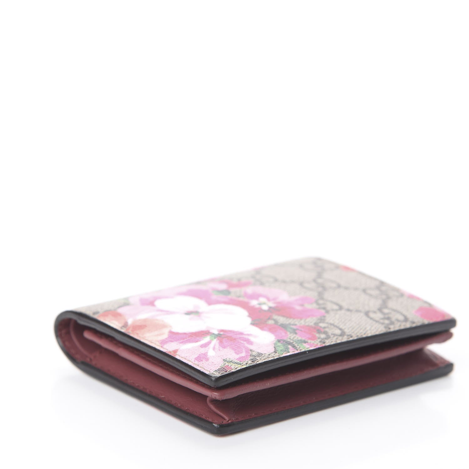 Gucci GG Supreme Monogram Blooms Card Case Beige Multicolor Dry Rose 3 of 5