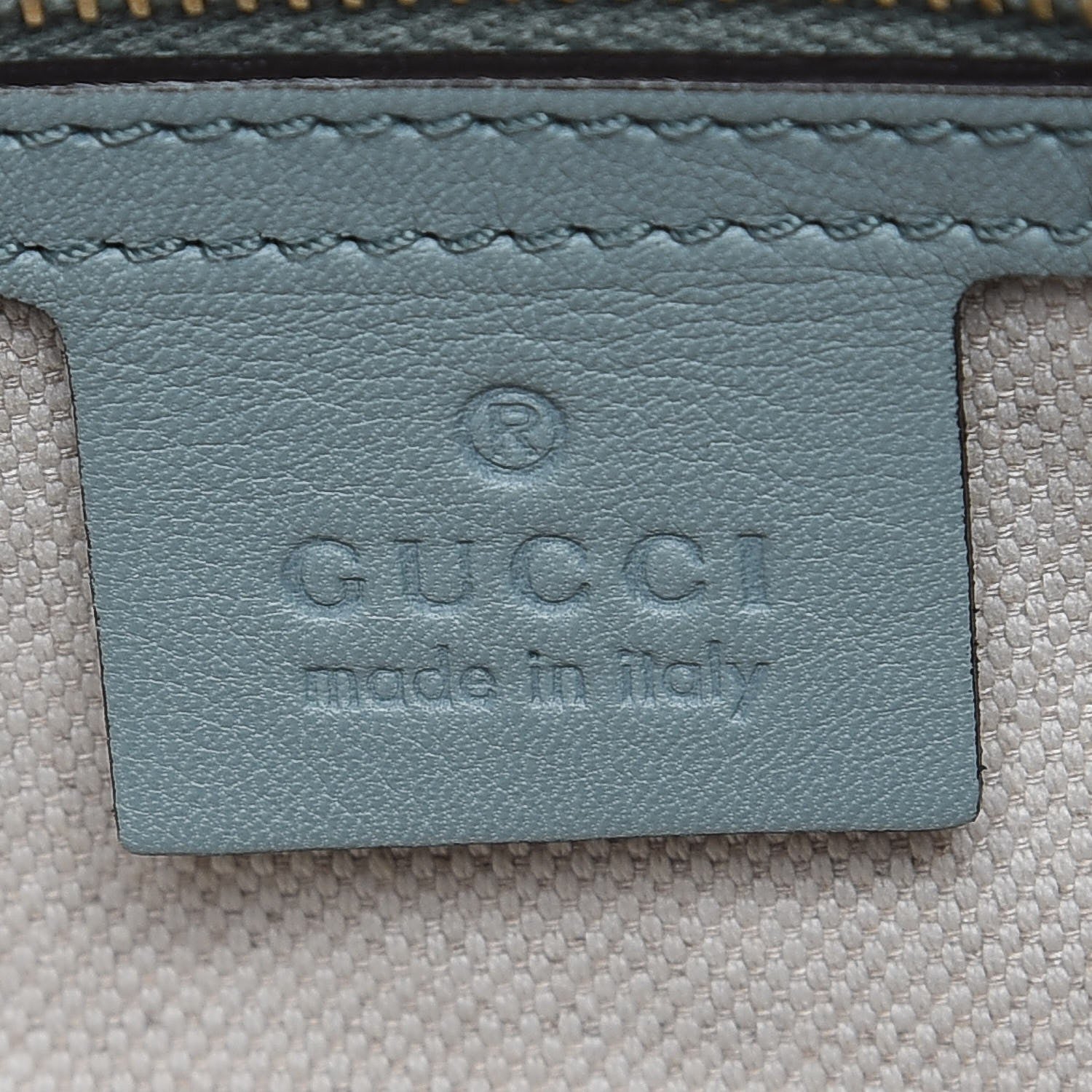 Gucci Calfskin Microguccissima Trim Medium Boston Light Blue 7 of 12