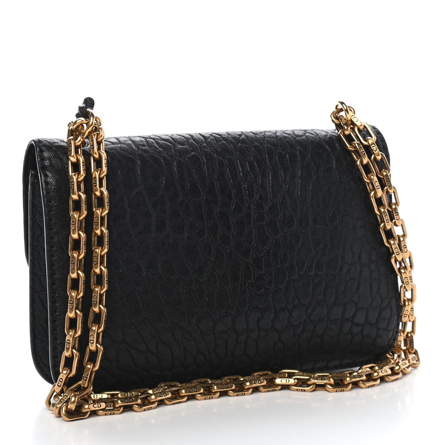 Canyon Grained Lambskin Large Dioraddict Flap Bag Black