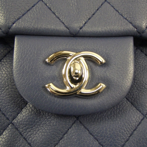 Caviar JUMBO Classic Flap Blue