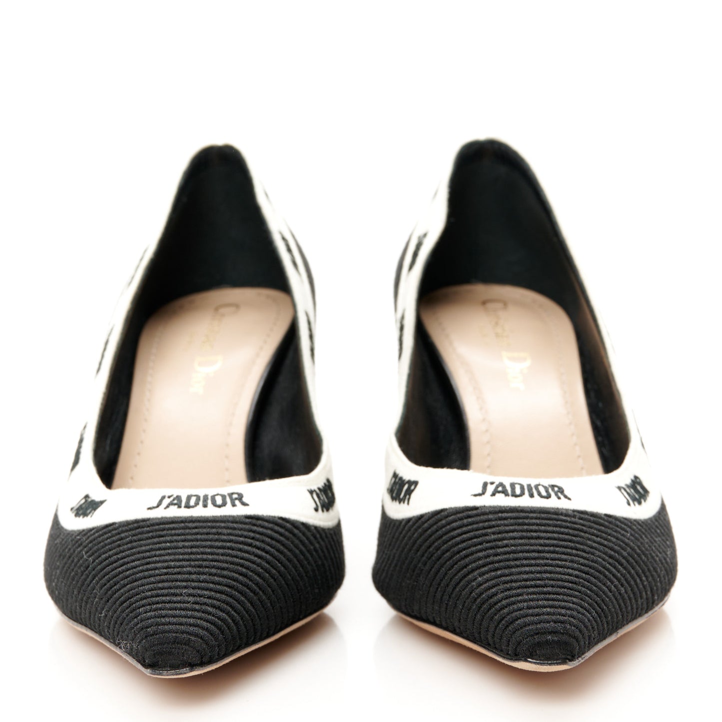 Technical Canvas Ribbon Embroidered J'Adior 65mm Pumps 38 Black
