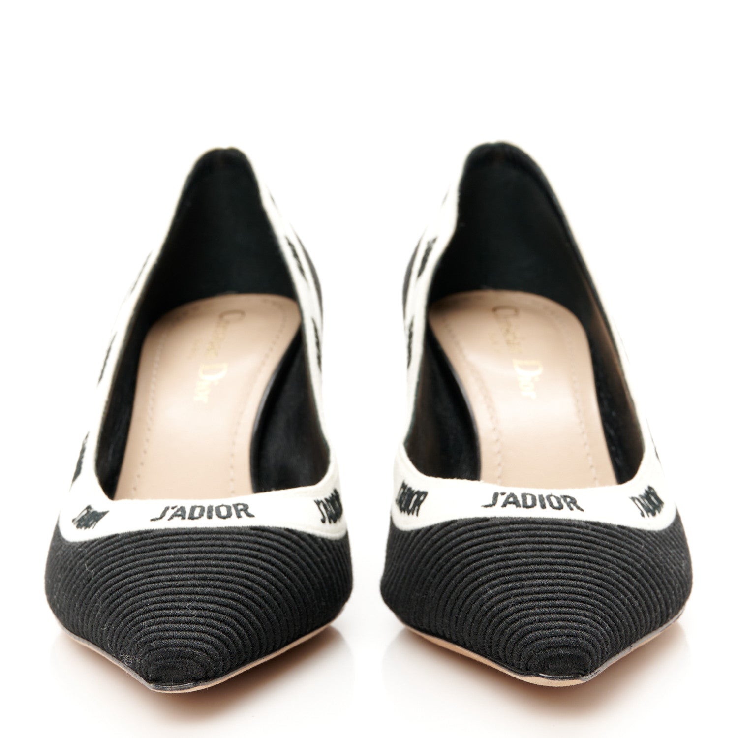 Christian Dior Technical Canvas Ribbon Embroidered J'Adior 65mm Pumps 38 Black 3 of 9