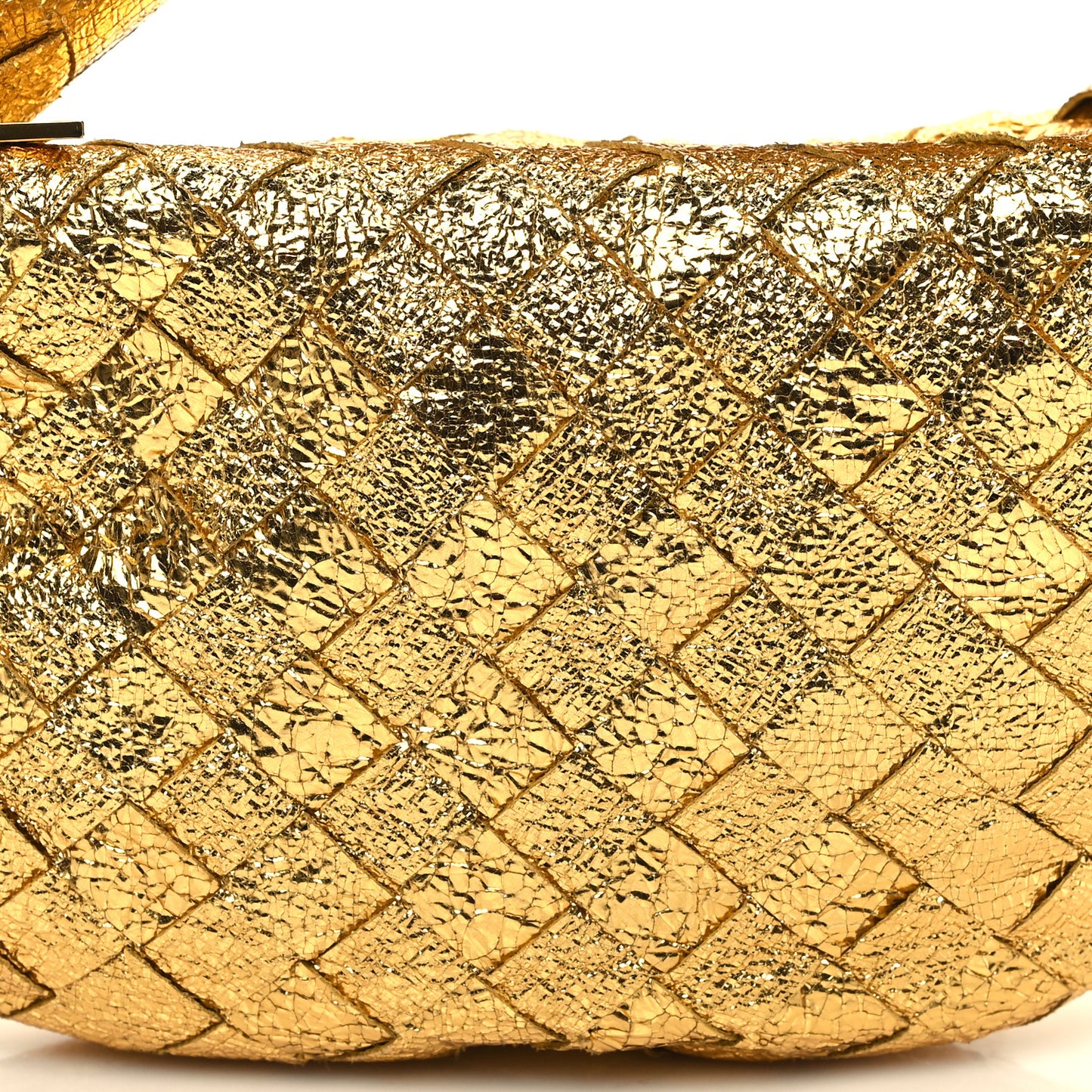 Metallic Nappa Intrecciato Mini Jodie Gold