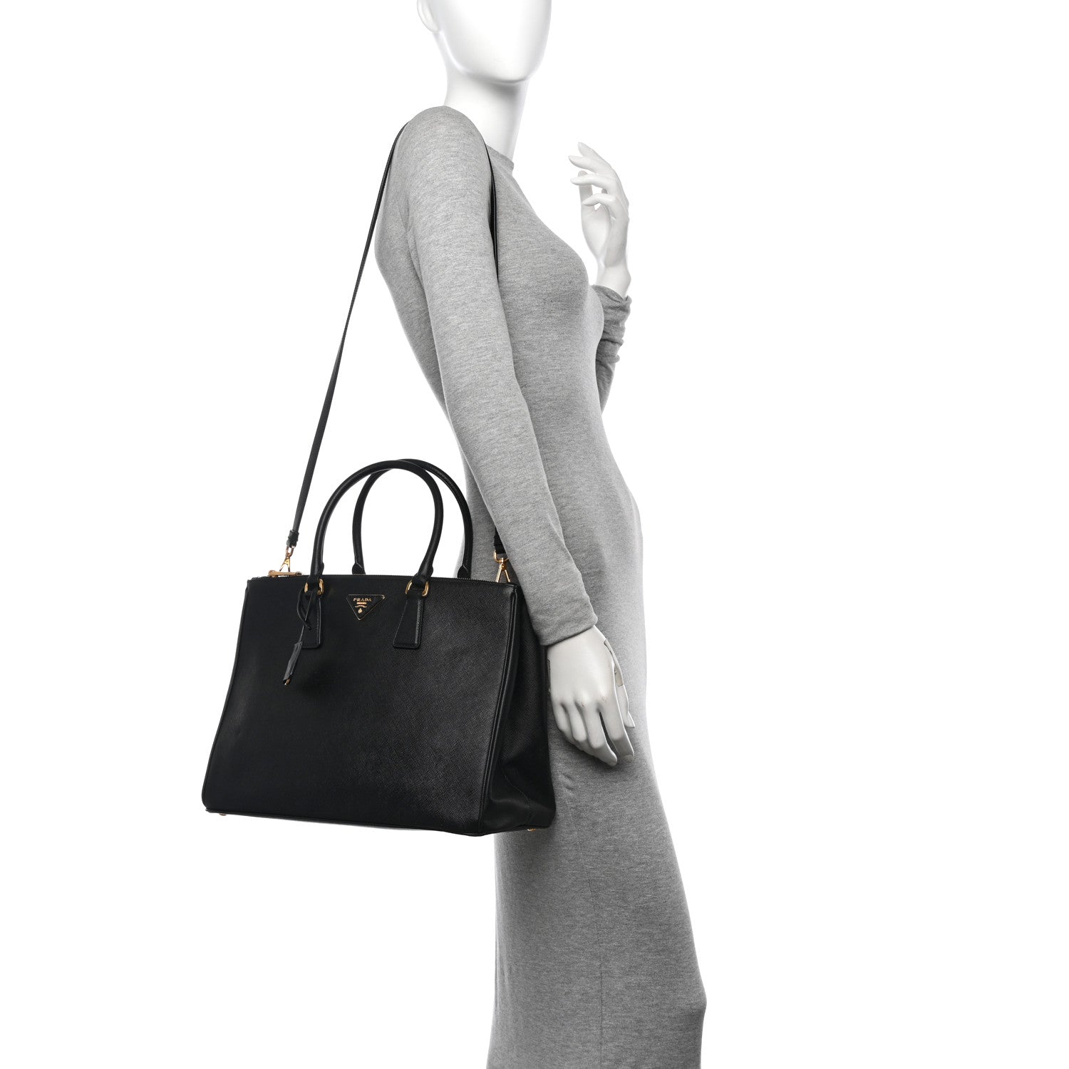 Prada Saffiano Lux Large Galleria Double Zip Tote Black 2 of 10