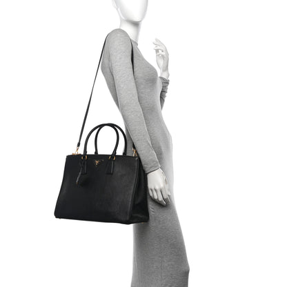 Prada Saffiano Lux Large Galleria Double Zip Tote Black 2 of 10
