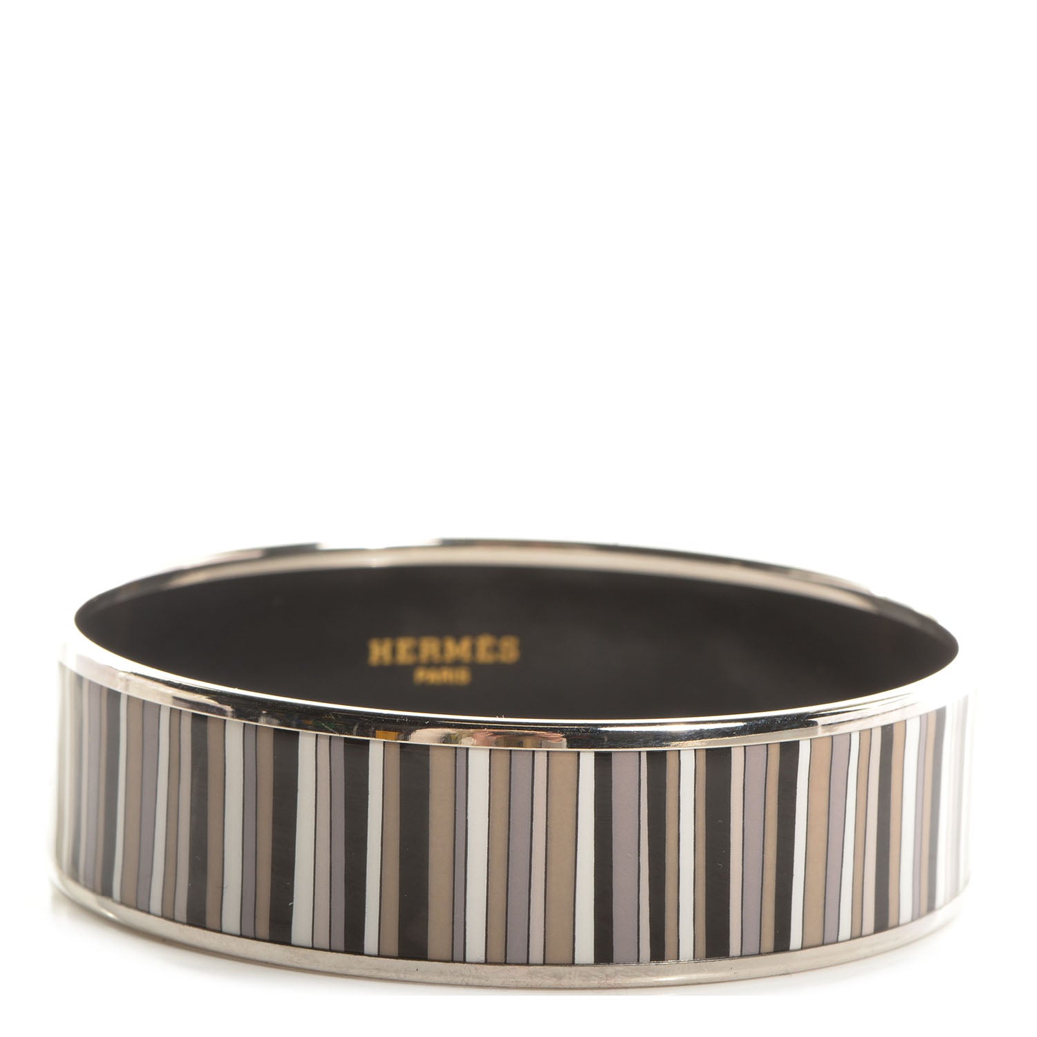 Hermes Enamel Printed Stripes Wide Bracelet 70 1 of 5