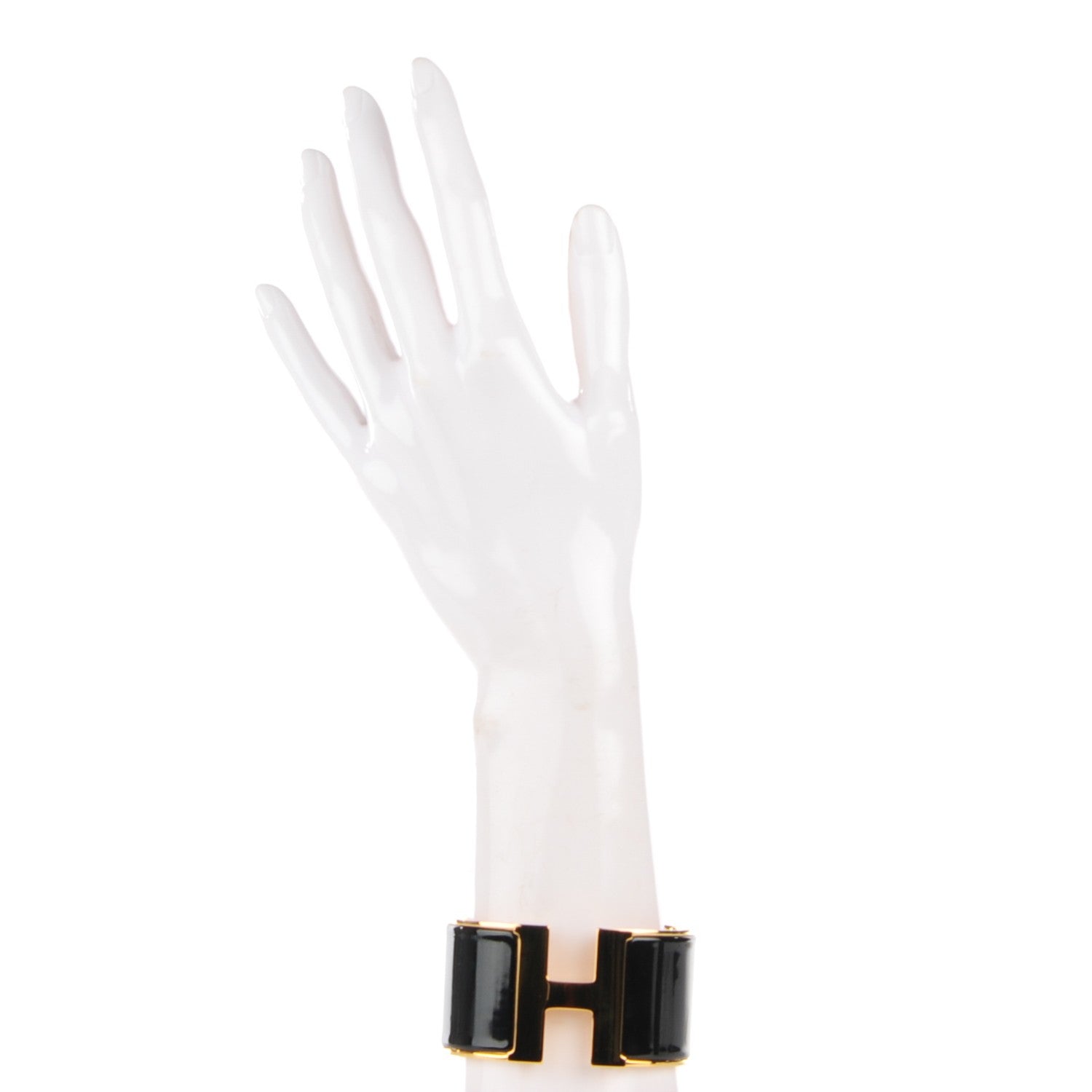 Hermes Enamel Extra Wide Clic Clac H Bracelet GM Black 2 of 7