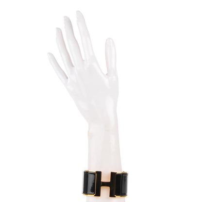 Hermes Enamel Extra Wide Clic Clac H Bracelet GM Black 2 of 7