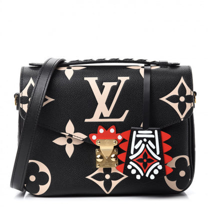 Louis Vuitton Empreinte Monogram Giant Crafty Pochette Metis Black Creme 1 of 6
