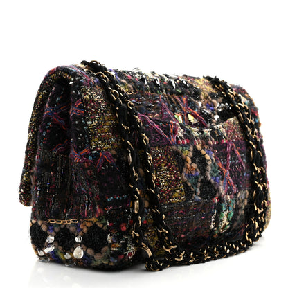Chanel Tweed Crystal Embellished Paris Byzance Reissue 2.55 Classic 227 Flap Black Multicolor 3 of 10