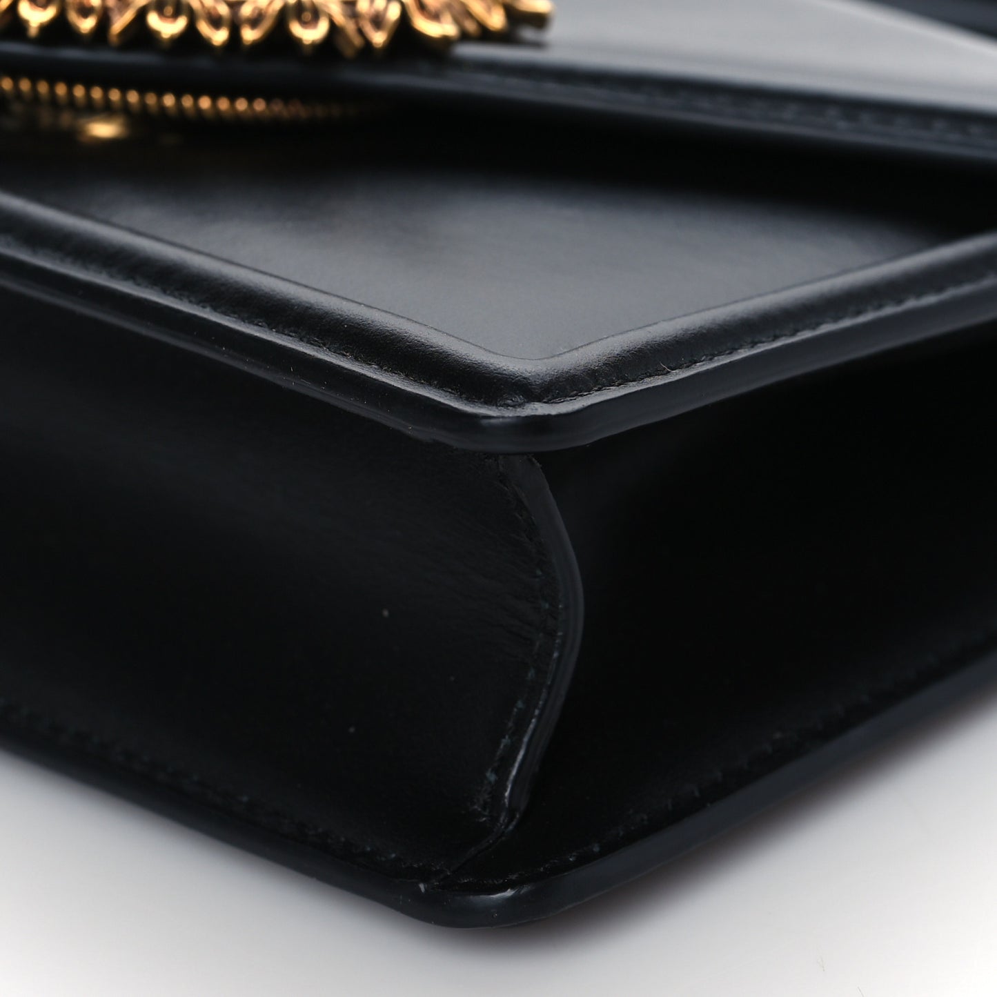 Smooth Calfskin Small Devotion Envelope Top Handle Bag Black