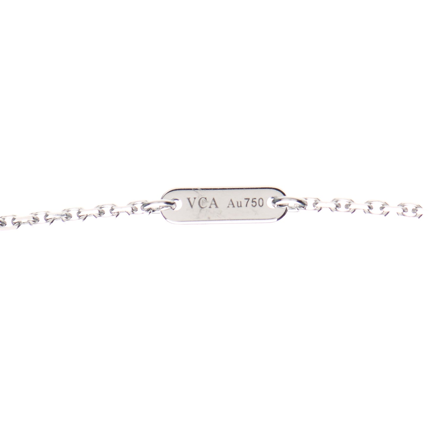 18K White Gold Diamond Sweet Alhambra Pendant Necklace