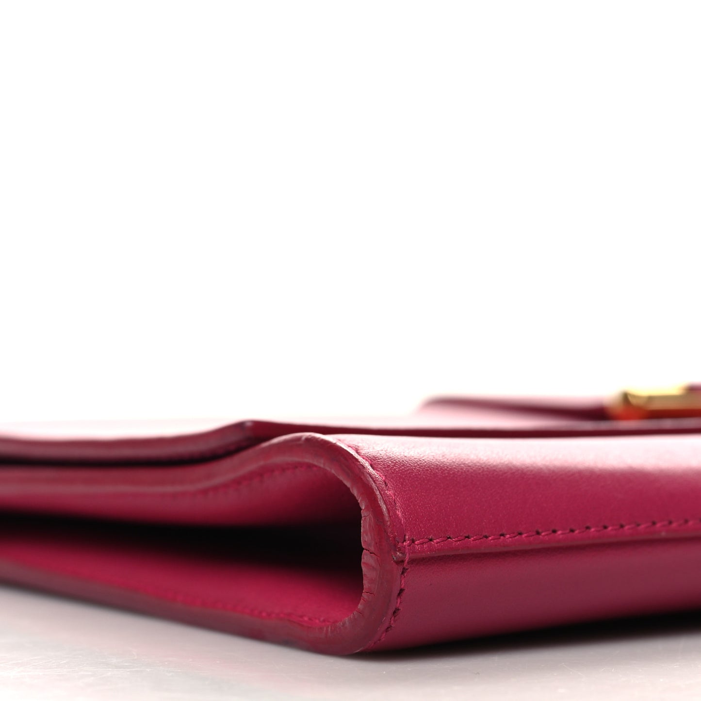 Calfskin Classic Y Ligne Clutch Fuchsia